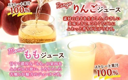 菓子・ジュースセットB（リンゴジュース3本＋ももジュース2本＋りんごモナカ＋ももモナカ）