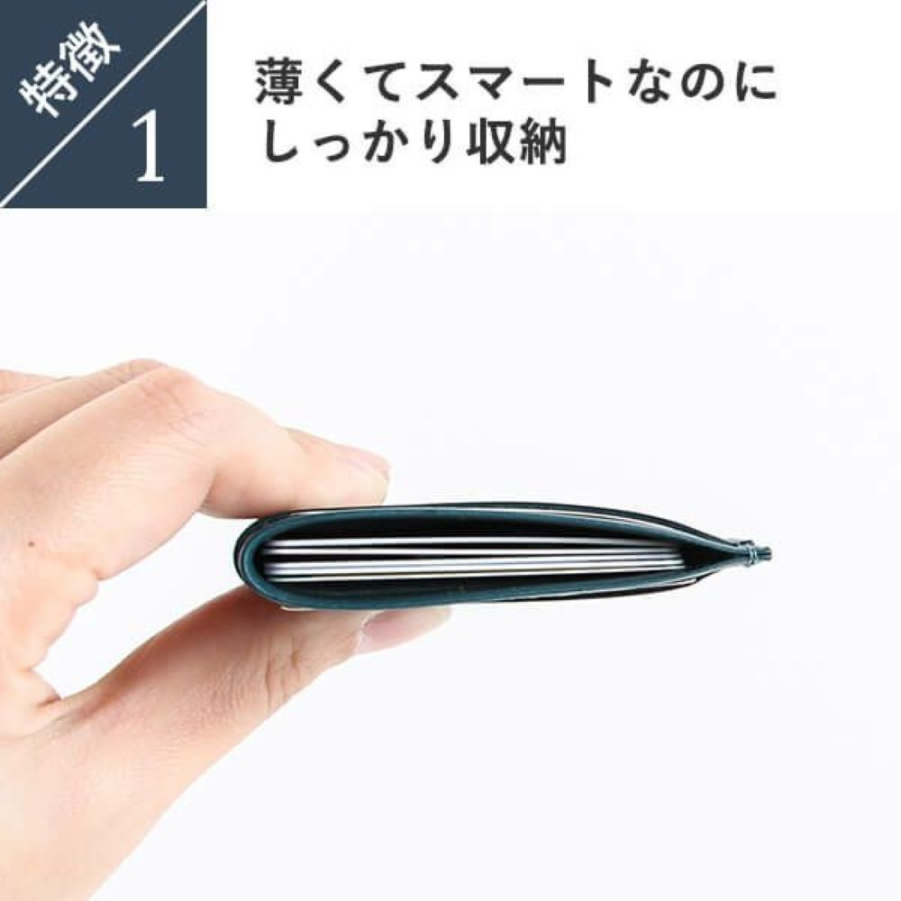 レンマ 二つ折り 定期入れ Olas オラス パスケース lemma ネイビー