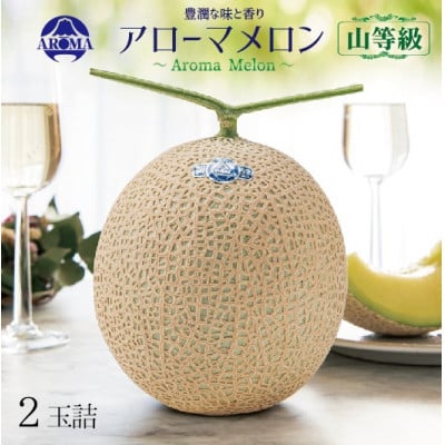 
            ＜通年出荷＞アローマメロン(山等級) 2玉入＜品格溢れる高級品＞【1170114】
          