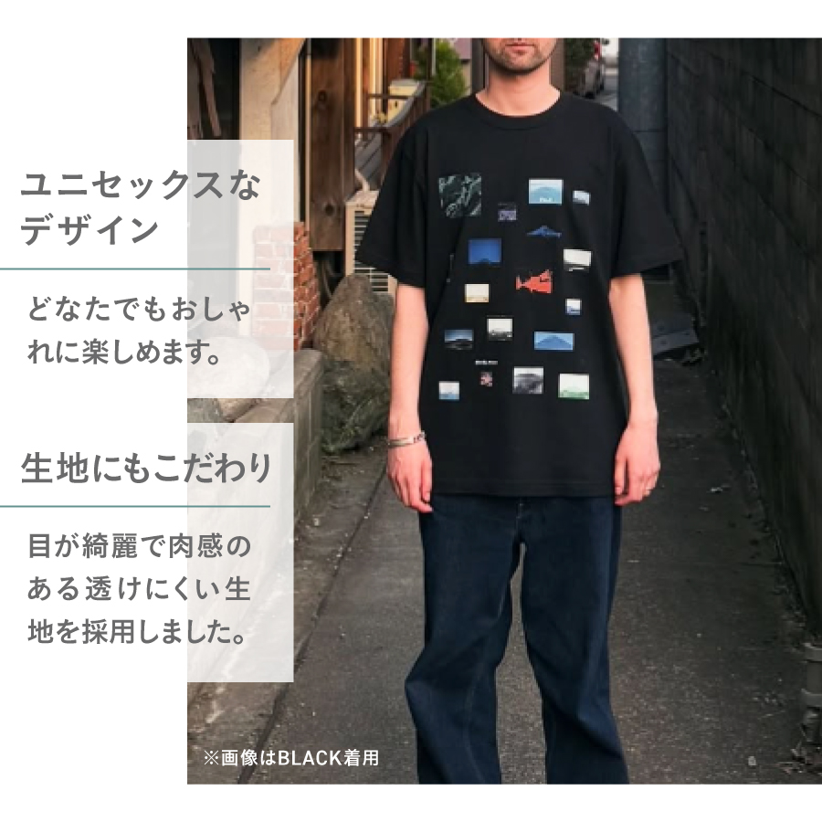 Tシャツ 半袖 WHITE Ｌサイズ 「OvO Fuji Photo Tee」 ユニセックス カジュアル