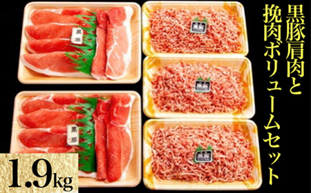 黒豚肩肉と挽肉セット（三島畜産）