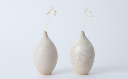 【瑞光窯-ZUIKOU-】フラワーベース＆ドライフラワー　No.002 Ecru Beige × スターフラワー　花 花瓶 陶磁器 シンプル 京都