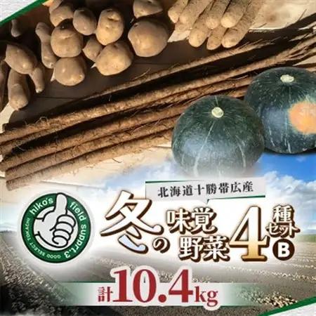 冬の味覚 野菜4種セット B 計10.4kg 北海道十勝帯広産_野菜 じゃがいも いも ジャガイモ 馬鈴薯  野菜  根菜   野菜 かぼちゃ  カボチャ 南瓜_【配送不可地域：離島】【1497191】