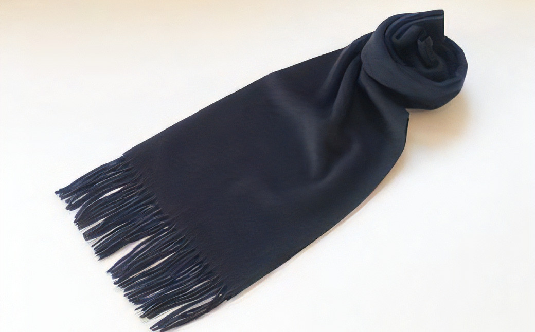 Made in Japan カシミヤ100% マフラー ネイビー RF509