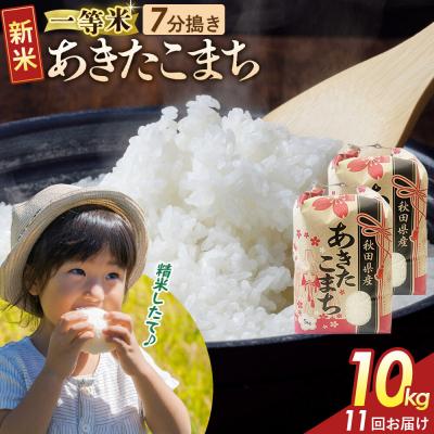 ふるさと納税 大仙市 定期11ヶ月 7分搗き あきたこまち 一等米 10kg 秋田県 R8年|22_kml-031011s