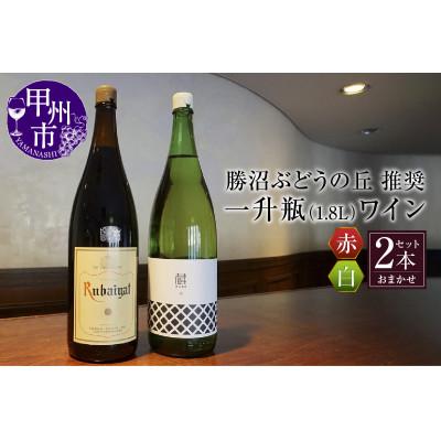 ふるさと納税 甲州市 勝沼ぶどうの丘推奨一升瓶ワイン おまかせ赤白2本セット　1.8L×2本(KBO)C-650
