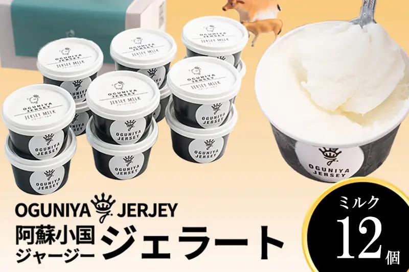 【OGUNIYA JERJEY】阿蘇小国ジャージージェラート ミルク 12個 ゴールデンミルク 牧場しぼり 山吹色のジャージー牛乳使用 お取り寄せ ご褒美 簡易のし 贈答 ギフト 記念日 ご自宅用 チルド 冷凍配送