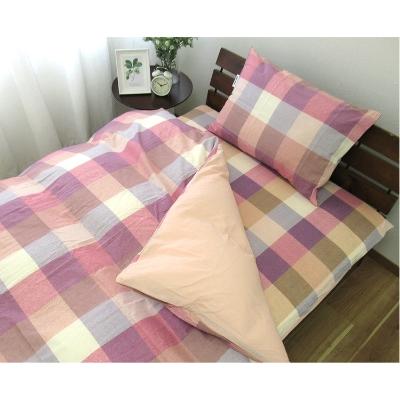 ふるさと納税 泉大津市 【ダブル】日本製 綿100% ふとんカバー掛・敷・枕3点セット チェック ピンク CHE-D-PI