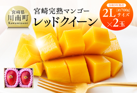 【令和7年発送】宮崎県産完熟マンゴー 「レッドクイーン」2L×2玉 【 果物 フルーツ マンゴー 宮崎県産 完熟マンゴー みやざきマンゴー 先行予約 数量限定 期間限定 】[D03208]
