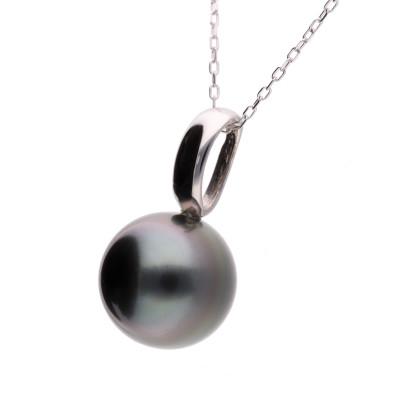 ふるさと納税 神戸市 【響】黒蝶真珠(タヒチパール)PT900 プラチナ ペンダントトップ |  | 01