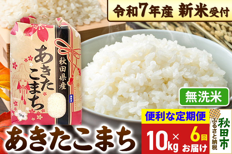 《令和7年産 新米受付》《定期便6ヶ月》 あきたこまち 10kg(5kg×2袋) 【無洗米】秋田県産 こまちライン