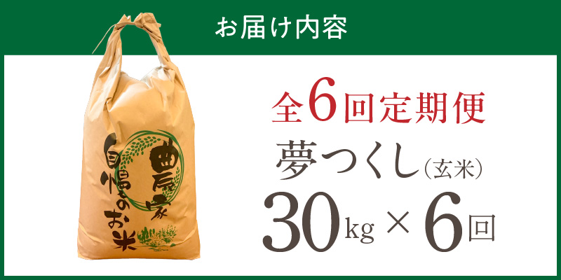 【定期便6回】【令和8年産 新米】福岡県産ブランド米夢つくし 玄米 30kg×6回 _ 【令和8年産 新米】 夢つくし 30kg 6回 定期便 福岡県産 久留米産 ブランド米 品種 艷やか 光沢 やわらかい 食感 米 ご飯 おにぎり 弁当 食品 お取り寄せ 福岡県 久留米市 送料無料 _Tk110-06