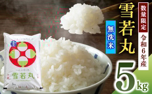 
            《時期選べる》【無洗米】令和6年産 雪若丸 5kg×1袋 山形産 2025年産 山形県産　013-C-SR007-R6
          