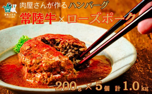 煮込みハンバーグ 200g × 5個 合計1kg 常陸牛 ローズポーク |  茨城県 常陸太田市 常陸牛 牛肉 黒毛和牛 国産牛 ブランド牛 ローズポーク 豚肉 国産豚 合挽肉 ハンバーグ 煮込み 柔らか 美味しい ジューシー おかず お弁当 レトルト 温めるだけ 惣菜 夕飯 手ごね 小分け 手軽 便利 時短 贈答品 ギフト プレゼント 贈り物 お祝い 父の日 お中元