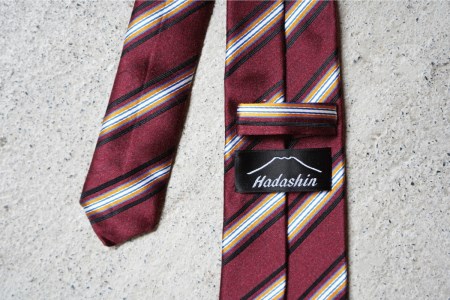 【Hadashin】トップ糸ネクタイストライプ (パープル)　ネクタイ シルク プレゼント フォーマル ビジネス