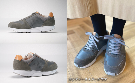 MIDFOOT婦人靴 レザースニーカー MF-001JL グレー 25.0cm