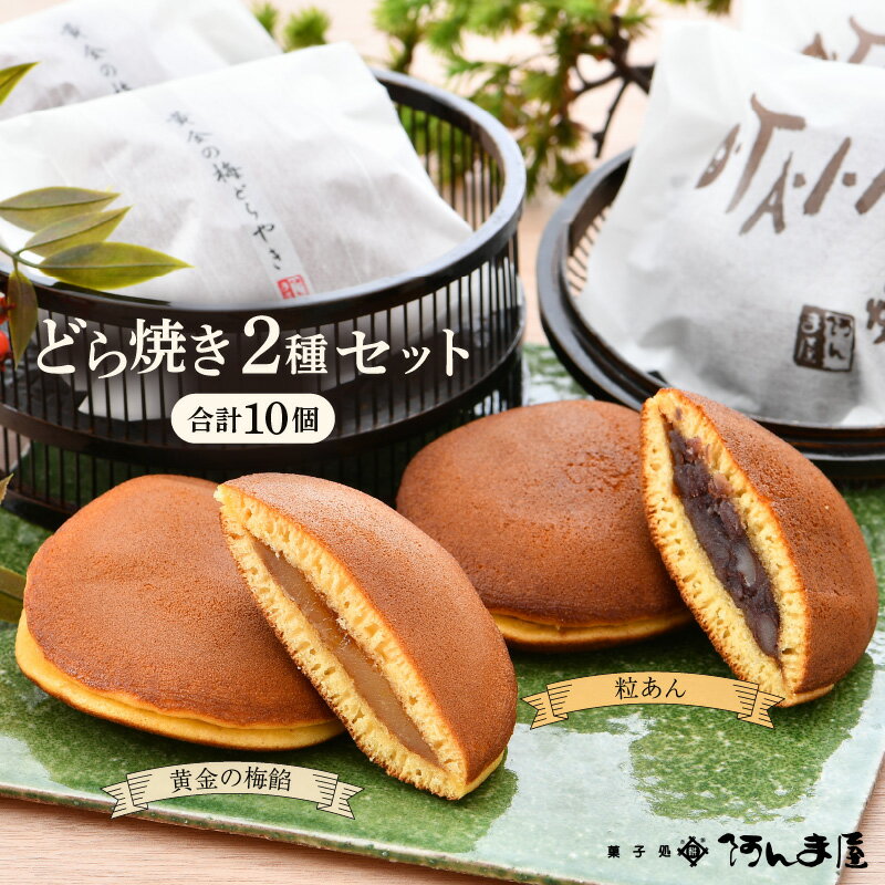 【ふるさと納税】【先行予約】どら焼き 2種セット「黄金の梅餡 5個 & 粒あん 5個」（計10個）ブランド梅「黄金の梅」使用！ 【2025年6月上旬より順次発送予定】 [e07-a014]