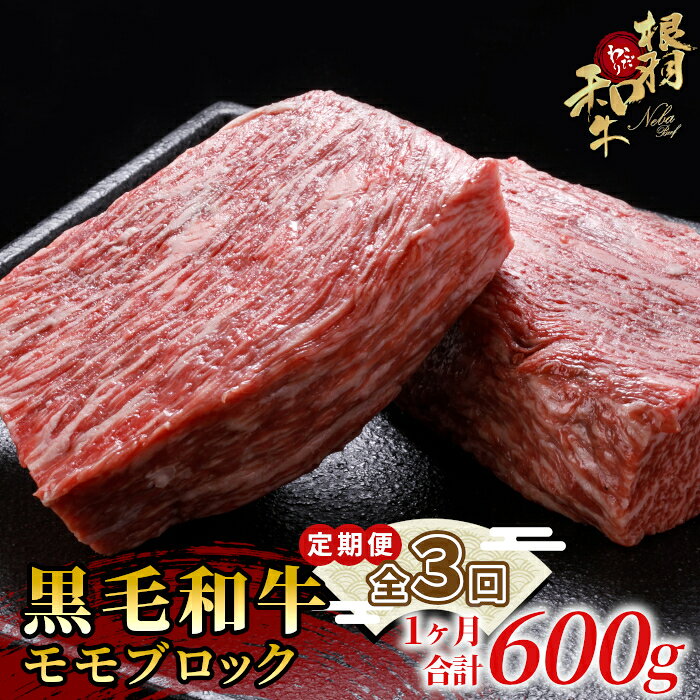 【ふるさと納税】〈翌月から発送開始〉全3回★国産黒毛和牛 モモブロック 600g 合計1.8kg 黒毛和牛 和牛 ローストビーフ クリスマス ブロック肉 塊 パーティー 赤身 霜降り 限定 定期便 信州 根羽こだわり和牛 長野県 根羽村