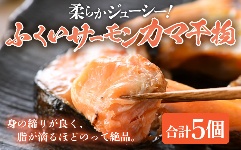 ふくいサーモン カマ干物 5パック / 鮭 サーモン お父さん おつまみ 朝食 魚介類 焼き魚 国産 個包装 数量限定