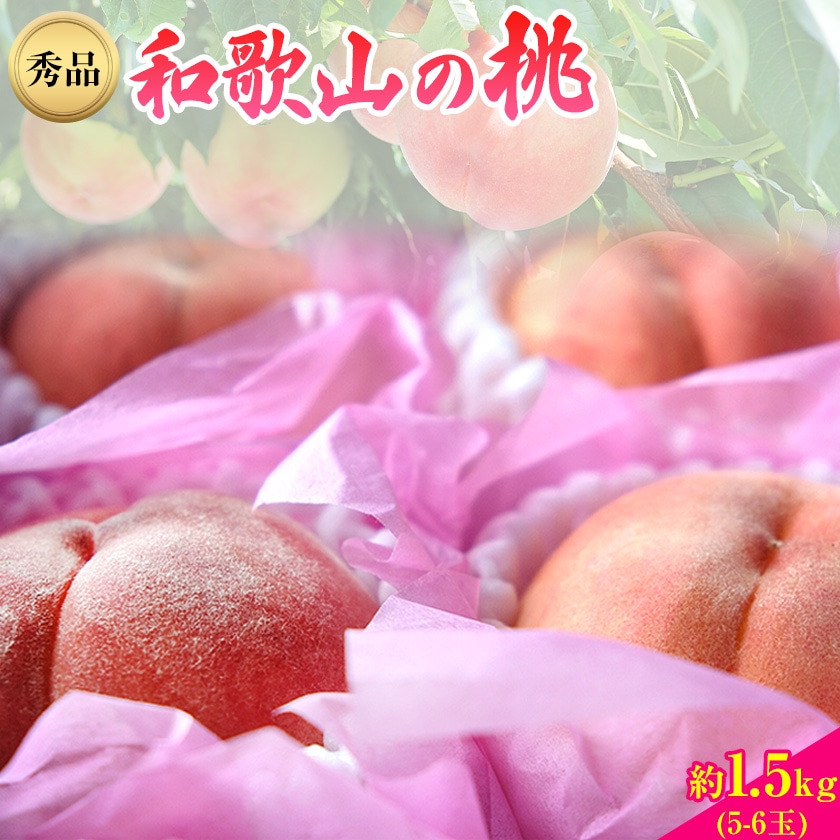 【先行予約】和歌山県産桃（もも）約1.5kg(5～6玉)秀品 前商店《6月中旬-8月上旬頃出荷》産地直送 もも モモ 果物 フルーツ---wsk_cmes2_6c8j_24_13000_1500g---