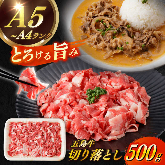 【ふるさと納税】【幻の和牛を様々なお料理で！】 五島牛 切り落とし 約500g 3～4人前 小分け 国産 和牛 肉 にく 牛肉 牛 和牛 切り落とし 五島牛 A4 A5 すき焼き しゃぶしゃぶ 焼肉 カレー 牛丼 高級 長崎和牛 【カミティバリュー】 [RBP073]