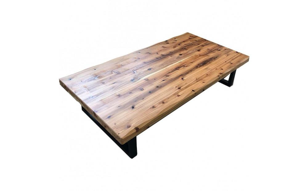 
            座卓 ローテーブル 150 センターテーブル 国産 大きめ 無垢材 輝望(アイアン2脚)
          