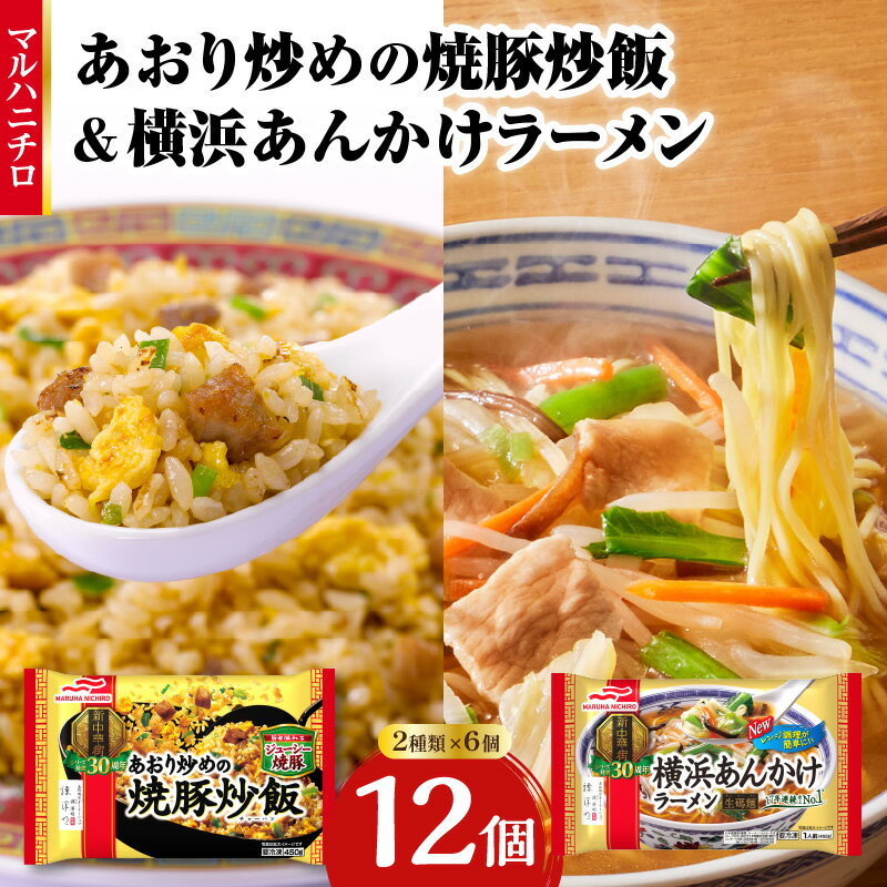 【ふるさと納税】 マルハニチロ 冷凍食品 あおり炒めの焼豚炒飯＆横浜あんかけラーメン詰合せセット レトルト 冷凍 手軽 セット 詰め合わせ 便利 簡単調理 時短 食べ比べ レビューキャンペーン
