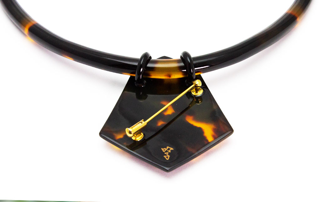 【限定1】本べっ甲 ペンダントネック オメガ 蒔絵 ／ 鼈甲 べっこう べっ甲 ペンダント ネックレス