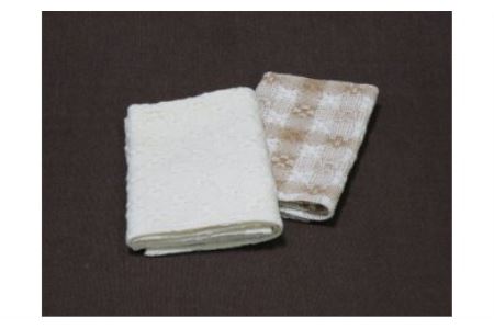 綿畑からそのまま白綿・茶綿ハンカチ 2枚