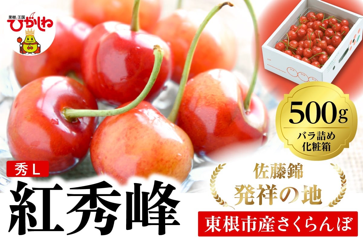 
            2026年 東根産さくらんぼ「紅秀峰」500gバラ詰め 秀品 Lサイズ 東根農産センター提供 山形県 東根市 hi027-229
          