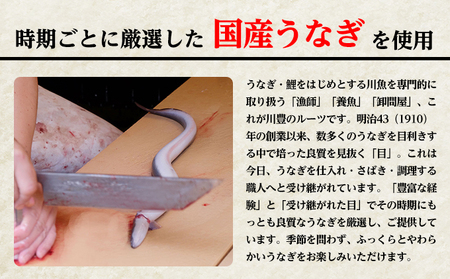 うなぎ 川豊 上蒲焼 3人前 セット 蒲焼 うなぎの蒲焼 国産うなぎ 国産 高級品 高級食材 老舗 真空パック