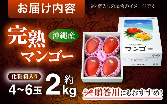 完熟マンゴー 約2kg (4～6玉 / 化粧箱・秀品) マンゴー 沖縄 果物 フルーツ ギフト 沖縄市 / ちゃんぷる～市場 [BCAA004]
