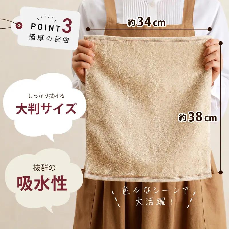 極厚ハンドタオル 5枚 生成色 泉州タオル