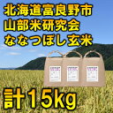 【ふるさと納税】◆玄米◆【特A受賞米】北海道富良野市産ななつぼし　5kg×3袋【1339602】