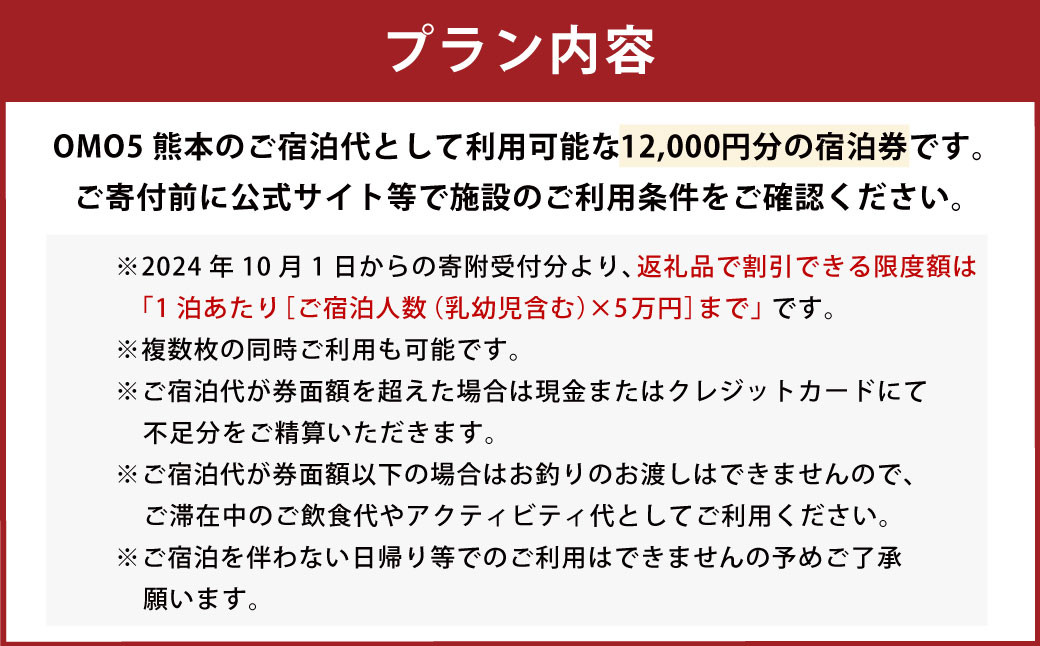 OMO5熊本 宿泊ギフト券(12,000円分)