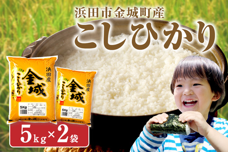 【令和7年産】浜田市金城町産こしひかり５kg×２袋 お取り寄せ 特産 精米 白米 ごはん ご飯 コメ 一等米 生活応援 新生活 応援 準備 10キロ お歳暮 【058_1844】