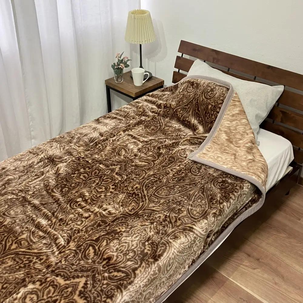 マイヤー毛布 シングル ブラウン C.R.P加工毛布 1枚 (ニューマイヤー毛布) 11756BR ｜ 毛布の町 泉大津 国産 サイズ・色 家庭洗濯可 [5014]
