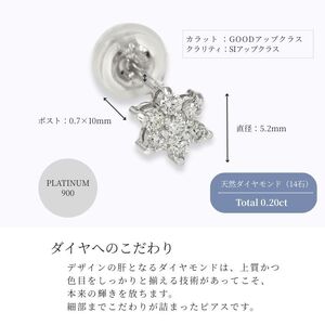 プラチナダイヤ　ピアス　トータル0.2ct　E280DI-P【053-005】