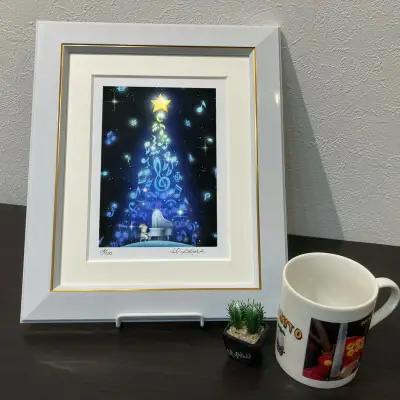 版画 インチ版画「クリスマスミュージックツリー」 版画 箱入り かわいい 有限会社SOCKS 版画 絵画 ギフト プレゼント 版画 贈答品 お礼の品 版画 F-62