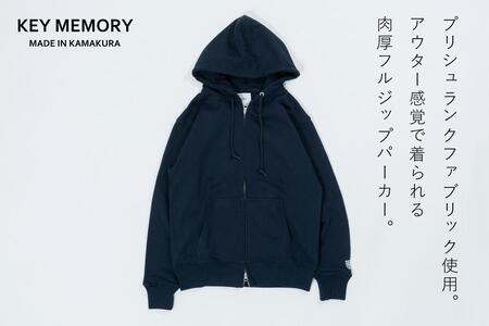 《1》レディースL・メンズS～M　【KEYMEMORY 鎌倉】ジップパーカー　NAVY