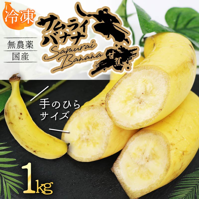 【冷凍フルーツ】高知県産 侍バナナ｜無農薬・国産・農家直送 手のひらサイズ 1kg バナナ フルーツ 果物 冷凍フルーツ バナナ サムライ スムージー ふるさと納税 冷凍バナナ 1kg（￥50,000
