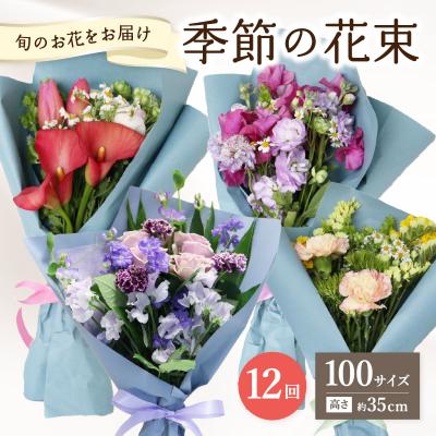 ふるさと納税 大分市 【毎月お届け定期便】季節の花束 旬のお花をお届けします ≪12回お届け≫_T10054