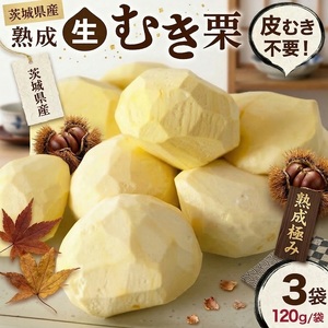 【 吉原農場 の 完熟栗 】 熟成 生むき栗 3袋 ( 120g × 3袋 )