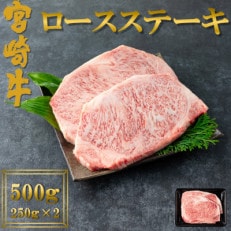 宮崎牛ロースステーキ 計500g（250g×2)ご家庭で美味しい牛肉を楽しめる