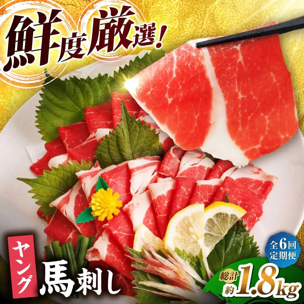 【6回定期便】まな板不要 切れてる 馬刺し 旨み広がる やわらか薄切り ヤング馬刺し 計300g（3pc）【馬刺しの郷 民守】馬肉 熊本県 特産品 馬刺し [ZBL074]