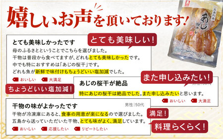 【全12回定期便】奈留の恵み(干物5種詰め合わせ) アジ キビナゴ イサキ 連子鯛 キダイ 一夜干し 五島市/奈留町漁業 [PAT009]