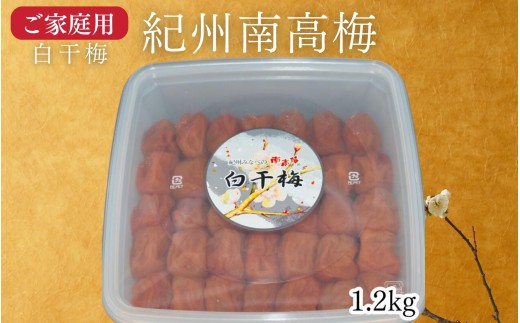 【家庭用】紀州南高梅 白干梅 1.2kg／昔ながらの酸っぱい梅干し 白干し 塩のみ仕込み  　 maruni040