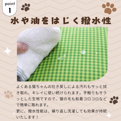 ふるさと納税 入間市 猫の幸せ座布団【グリーンチェック】 |  | 01
