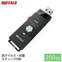 【ふるさと納税】BUFFALO バッファロー スティック型 SSD 250GB 抗ウイルス・抗菌 テレビ 録画 USB 電化製品 家電 パソコン PC周辺機器 パソコン周辺機器　【 日進市 】