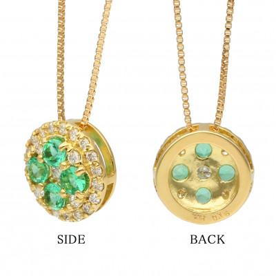 ふるさと納税 山梨県 K18イエローゴールド エメラルドダイヤペンダント(0.15ct) 63-1316 |  | 01